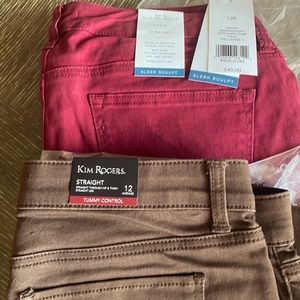 TWO pair new in package Kim Rogers twill pants